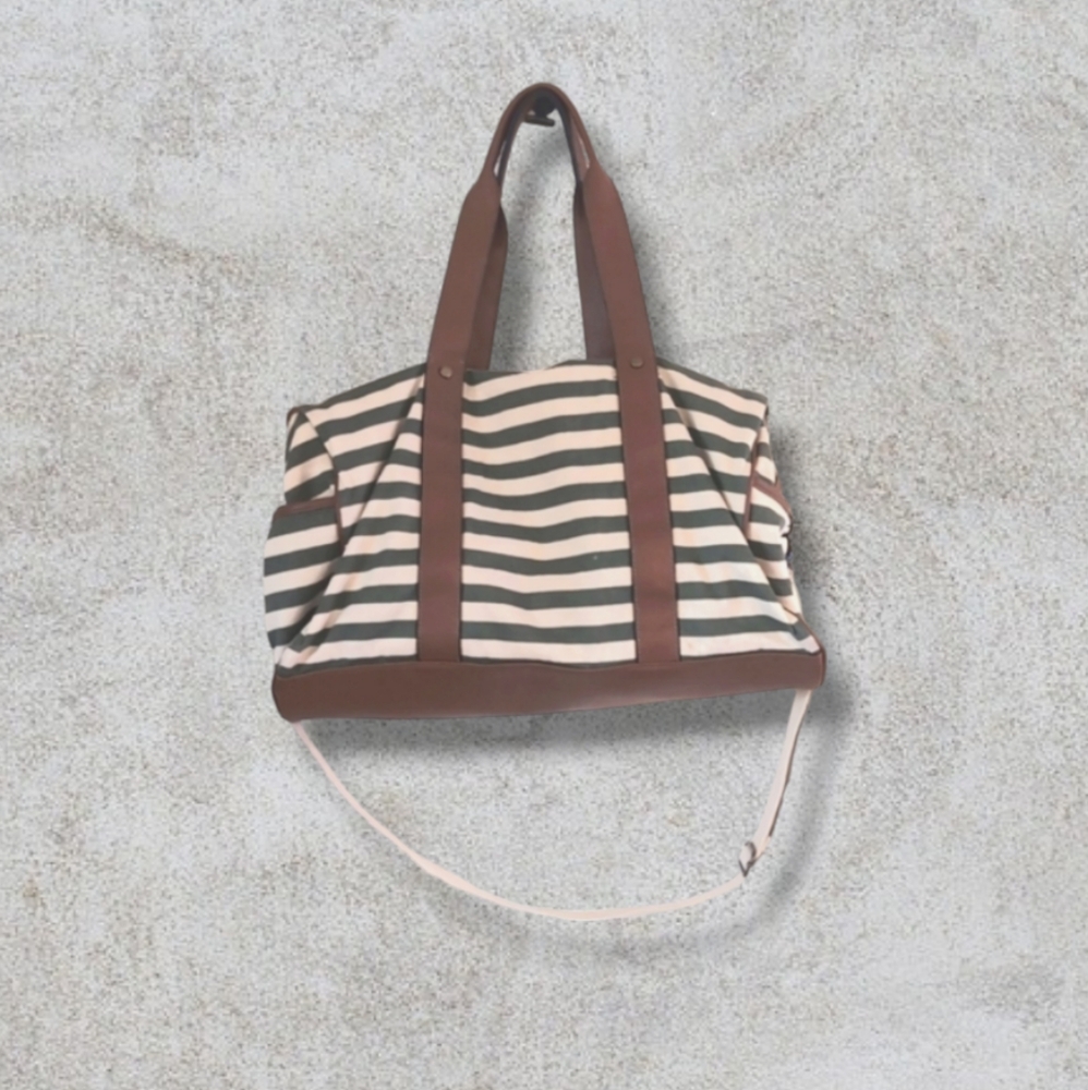 Canvas Striped Weekend Bag